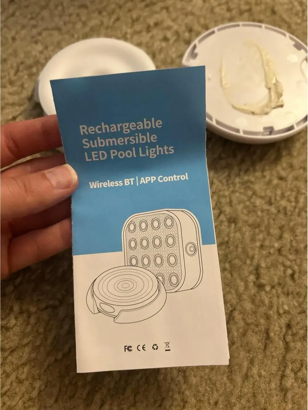C307 rechargeable submersible led pool light recivers wireless bt